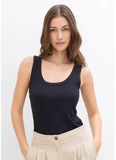 Ribbet singlet i myk viskose, bonprix