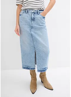 Midiskjørt i denim, bonprix