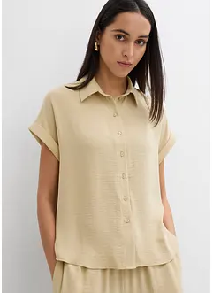 Oversized bluse i krepp med fin struktur, bonprix