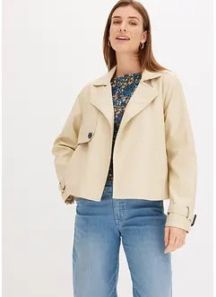 Kort jakke i imitert skinn og trenchcoat-look, bonprix