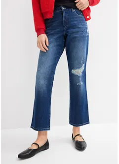 Straight-jeans, Mid Waist komfortlinning Low Stretch, cropped, bonprix
