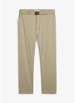 Regular Fit-chinos med belte og stretch, Straight, bonprix