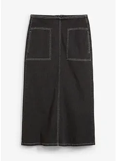 Jeansskjørt Mid Waist, midi-lengde, bonprix