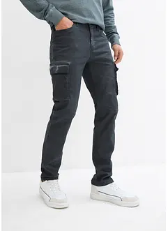 Cargobukse med stretch i vasket look, Straight, bonprix