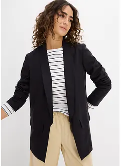 Blazer i lin med viskose og vid modell, bonprix