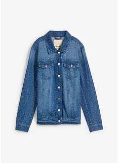 Jeansjakke med strass, bonprix