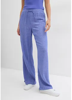 Bukse med vide ben og stripemønster, bonprix