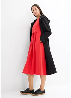 Jerseykjole i formstabil bomull med utskrådd skjørt, bonprix