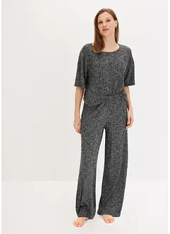 Loungewear-kosedress i ribbemateriale, oversized, bonprix