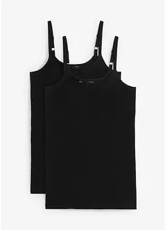 Lang singlet av økologisk bomull, 2-pack, bonprix