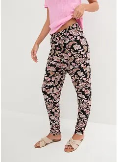 High Waist viskose-jerseybukse med smock-linning, bonprix