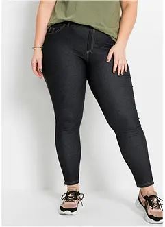 Leggings i denimlook med glidelås, bonprix