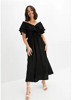 Kjole med volang, bonprix
