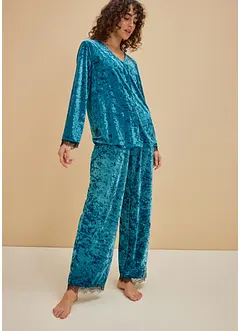 Loungwear i skimrende fløyel, bonprix