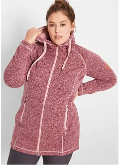 Lang fleecejakke med hette, bonprix