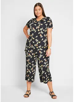 Topp og culottes i lett viskosemiks (2-delt sett), bonprix