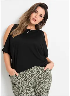 Cold shoulder-topp i viskose, bonprix
