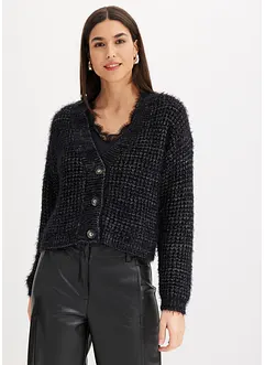 Oversized cardigan med båndgarn, bonprix