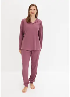 Loungewear-kosedress i mykt, ribbet materiale, bonprix