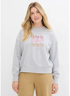 Sweatshirt i bomullsmiks, bonprix