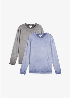 Langermet topp i økologisk bomull (2-pack), bonprix