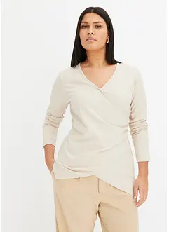 Ribbet topp i omslagsstil, bonprix