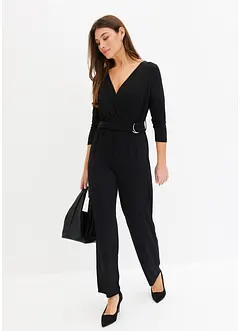 Jumpsuit med belte og 3/4-lange ermer, bonprix