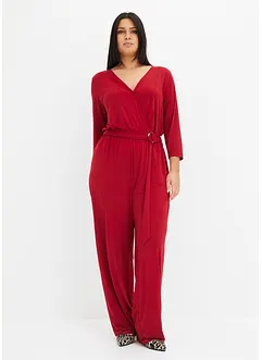 Jumpsuit med belte og 3/4-lange ermer, bonprix