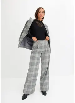 Bukse med vide ben og rutemønster, bonprix