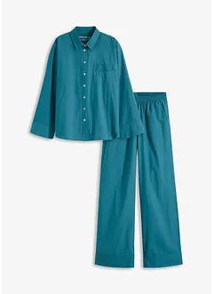 Oversized pyjamas i vevd bomull, bonprix