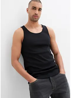 Singlet i mykt ribbet materiale (3-pack), bonprix