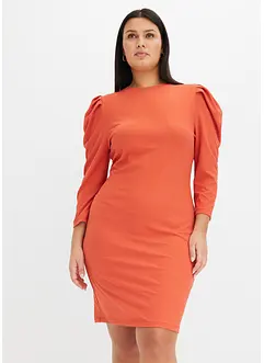 Kjole i ribbet jerseymateriale, bonprix