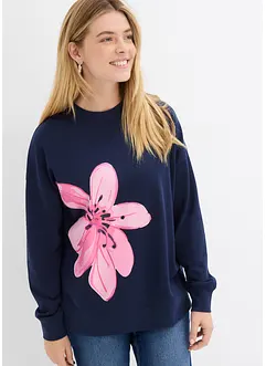 Oversized sweatshirt i bomullsmiks, bonprix