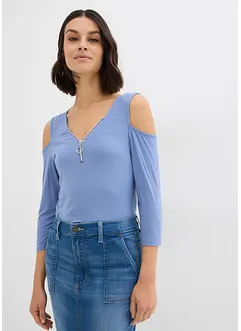 Cold shoulder-topp i viskose med pent fall, bonprix