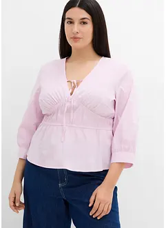 Bluse med rynking og elastiske sømmer, bonprix