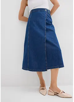 Jeansskjørt i omslagsmodell,  supersoft, bonprix