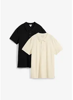 Piké-poloskjorte (2-pack) i ren økologisk bomull, bonprix