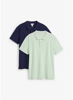 Piké-poloskjorte (2-pack) i ren økologisk bomull, bonprix