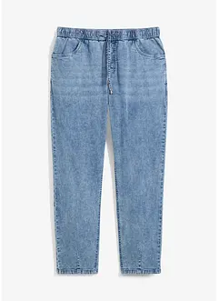 Relaxed Fit-pull on jeans i lett denim med stretch, Straight, bonprix