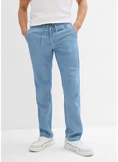 Lett Regular Fit slip on-jeans  med lin, Straight, bonprix
