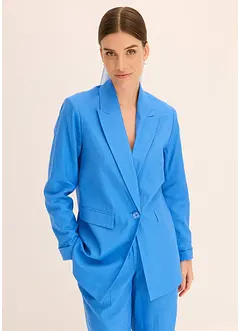 Ledig blazer med lin og bred krage med slag, bonprix