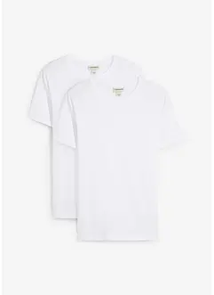 T-skjorte i økologisk bomull, Slim Fit (2-pack), bonprix