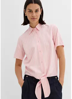 Kortermet bluse med knute-detalj og stripemønster, bonprix