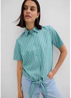 Kortermet bluse med knute-detalj og stripemønster, bonprix