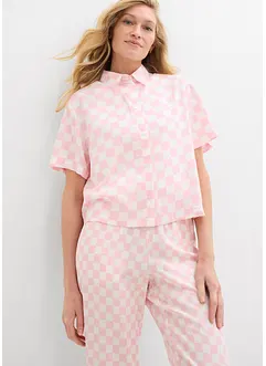 Kortermet bluse med rutemønster, bonprix