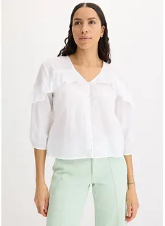 Bluse i lett materiale med volanger, bonprix