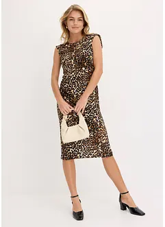 Midikjole med drapering, bonprix