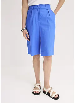Bermudashorts i luftig linmiks med vide ben, bonprix