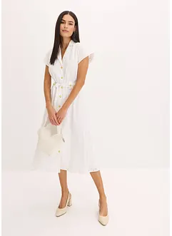 Skjortekjole i hullblonde-materiale, bonprix