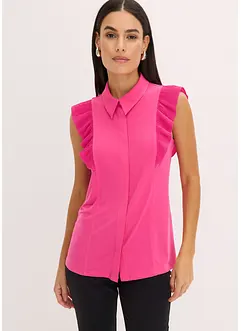 Trikotbluse med volanger, bonprix